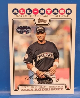 Alex Rodriguez 3B Yankees Topps Baseball Card #UH65 2008 All-Stars - Image 1 of 2