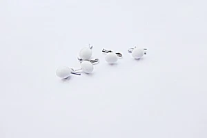 Vintage 50’s Carved Celluloid White Celluloid Tuxedo Shirt Stud Set of 5 - Picture 1 of 2