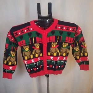 Vintage Kids' Teddy Bear Cardigan from The Eagle's Eye - Picture 1 of 8