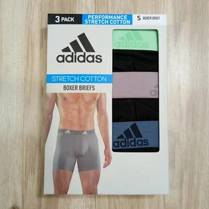 adidas Mens Performance Stretch Cotton Underwear Boxer Brief 3 Pr Size Small NWT - Bild 1 von 2