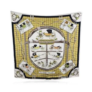 Sciarpa di seta vintage Hermes Les Voitures Nouvelles di Jacques Eudel 1961 - Picture 1 of 5