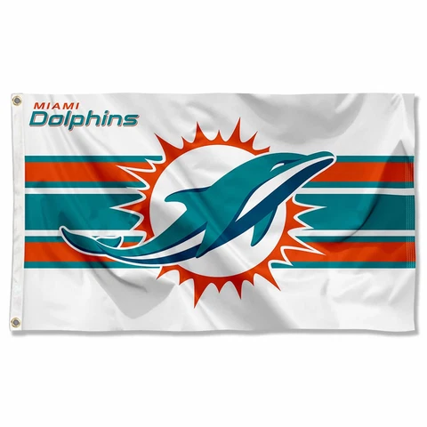3x5 Feet Miami Dolphins White 3x5 Banner Flag Cover