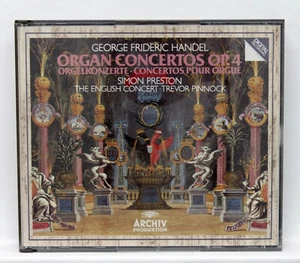 SIMON PRESTON, PINNOCK ⸺ HANDEL organ concertos ARCHIV 2xCDs full silver NM - Picture 1 of 2