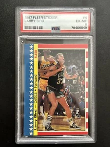 1987-88 Fleer Aufkleber Larry Bird #4 PSA 6 HOF 🙂 - Bild 1 von 2