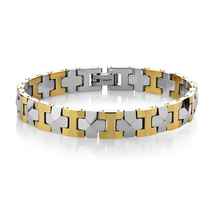 Best Seller Tungsten Carbide "Pyramid" Bracelet NEW Gold IP & Shiny Polished - Picture 1 of 1