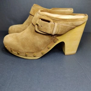 Veronica Beard Dacey Pecan Brown Mule Clogs Studded Women's Size 8.5 - Picture 1 of 14