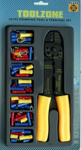 Crimper Pliers Crimping Tool Set Cable Wire Electrical Terminal 101pc Cutter 8" - Picture 1 of 2