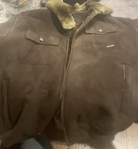 Vintage Men’s Sean John Faux Suede Brown Bomber jacket XL - Picture 1 of 11