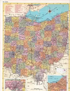 Mapa del estado de Ohio 1953 vintage / 9x12 ideal para enmarcar / 70+ años - Imagen 1 de 1
