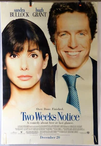 Two Weeks Notice Original Double 2-Sided Movie Poster Sandra Bullock Hugh Grant - Picture 1 of 10