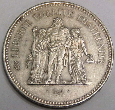 1977 France 50 Francs 90% Silver Coinage -*Great Circulated Condition* Cover