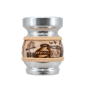 Mate Becher Palo Santo Holz Silber für Yerba Mate Salvador - 150 ml - Bild 1 von 4