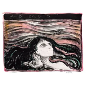 Edvard Munch, Lovers in the Waves, 1896, Pearl Photo Paper, 16" x 20" - Picture 1 of 10
