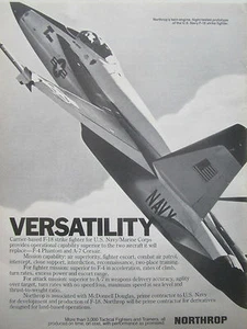 1977-1978 PUB NORTHROP F-18 HORNET US NAVY PROTOTYPE VERSATILITY ORIGINAL AD - Picture 1 of 1
