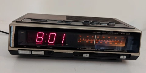 Ken-Tech AM/FM Clock Radio Alarm Red LED Digital Model R-1700 Cover
