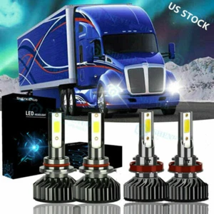 For Kenworth T680 T880 2013-2019 Bi-Xenon LED Headlight Kit Bulbs H11 9005 HB3 - Picture 1 of 12