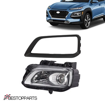 Fits 2018 2019 2020 2021 Hyundai Kona Halogen Headlight&Bezel Assembly Left Side - Image 1 of 4