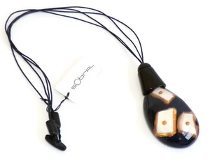 Sobral Leopard Black, White & Gold Large Pendant Artist Made Necklace - Picture 1 of 6