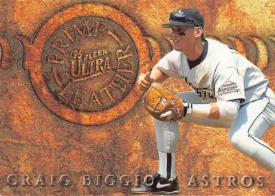 1996 Fleer Ultra Craig Biggio Prime Leather Insert #12 NM/MT ASTROS PACK FRESH - Image 1 of 2