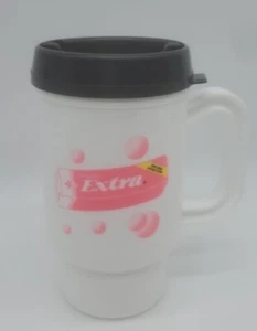 Wrigley’s Extra Travel Coffee Mug Pink and White Chewing Gum New - Picture 1 of 5