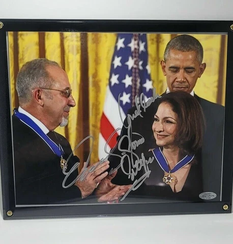 Gloria and Emilio Estefan Signed Autographed Picture Miami Sound 8x10  Photo COA Cover