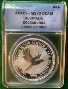 1996 Silver .999 Australian Kookaburra , MS 70 DCAM - Picture 1 of 3