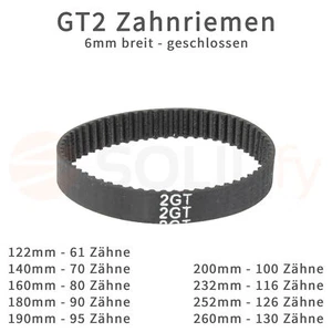 Correa dentada cerrada GT2 6 mm correa cerrada cinturón impresión 3D CNC 2GT - Imagen 1 de 11