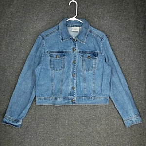 Vintage Studio Ease Denim Jean Jacket Women's Size 10 Cotton Long Sleeve 90s - Picture 1 of 15