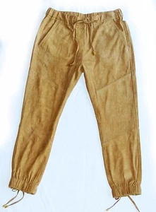 Pam&Gela Größe S hellbraune hoch geschnittene Wildleder-Jogginghose zum Schnüren Einzelhandel 825 $ - Bild 1 von 8