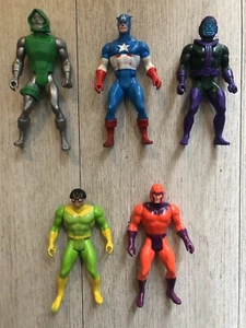 Secret Wars Figure Bundle Vintage 80’s Mattel Dr Doom Doc Oc Kang Magneto & Cap - Picture 1 of 2
