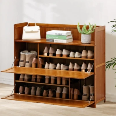 Schuhregal Holz Schuhablage Schuhständer Schuhschrank Holzregal 5 Ebenen - Bild 1 von 4