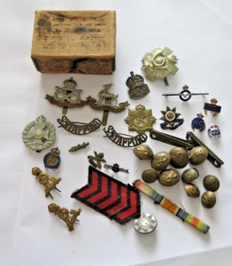 WW1 WW2 British Army / RAF Military Badges - Inc. Silver Sweetheart Brooch & ARP - Picture 1 of 15