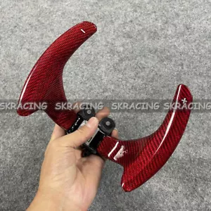 For Infiniti Q50 2014-21 Red Carbon Fiber Steering Wheel Shift Paddle Shifter - Imagen 1 de 13