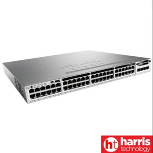 CISCO CATALYST 3850 24 48 Port PoE+ SWITCH 2PSU 4*1G SFP W NOTCH CABLE - Picture 1 of 13