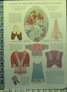 VESTIDO 1915 PUNTO LANA SEDA TELA GANCHILLO MODA ESTILO VINTAGE ARTE AD AE12 - Imagen 1 de 1