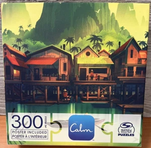 Spin Master Puzzles x Calm 300pc Puzzle Harmony Harbor 24" x 18" Poster Included - Picture 1 of 1