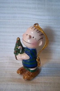 Estatuilla de cerámica vintage con adorno de árbol de Navidad Peanuts Linus 1952 Japón - Imagen 1 de 2