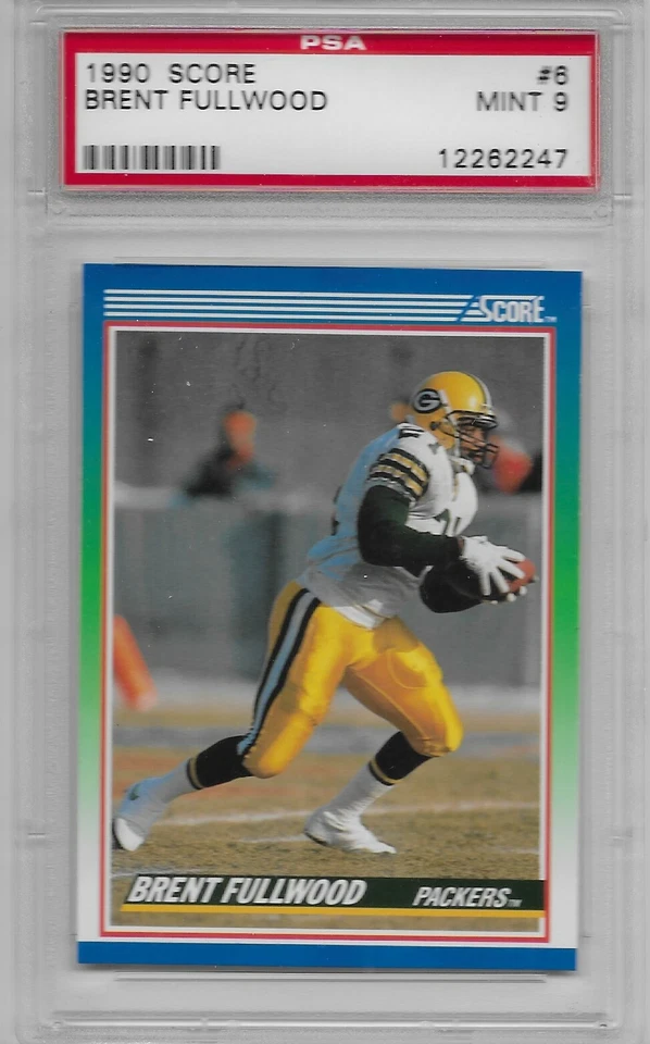 1990 Brent Fullwood PSA 9 MINT Score #6 Green Bay Packers - Image 1 of 1