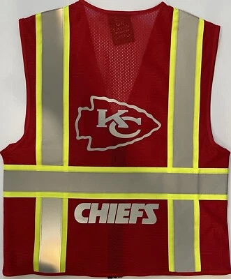 KANSAS CITY CHIEFS RED REFLECTIVE SAFETY VEST W/REFLECTIVE LOGO - Image 1 of 2