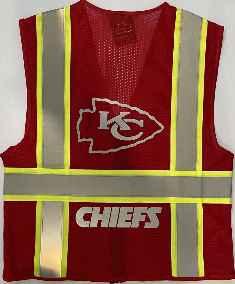 KANSAS CITY CHIEFS RED REFLECTIVE SAFETY VEST W/REFLECTIVE LOGO - Image 1 of 2