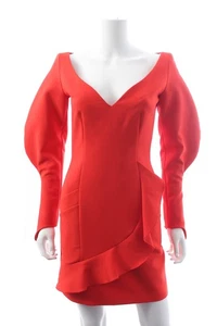 Mini Vestido Dalood Estructurado Manga Curvada Volantes / Rojo - Imagen 1 de 4