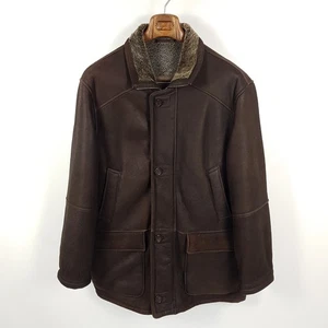 Trapper Lammfelljacke Herren Gr. 52 Braun Leder Jacke Fell Shearling Lammfell - Picture 1 of 12