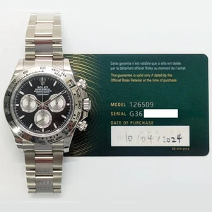 2024 Rolex Cosmograph Daytona 126509, 40mm, White Gold, Black & Steel Dial, B... - Picture 1 of 12