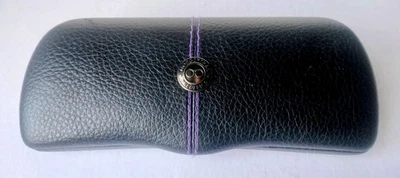 MORGENTHAL FREDERICS Black & Purple Satin Lined EYEWEAR EYEGLASSES  CASE ONLY - Image 1 of 4