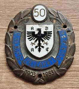 Vintage old Auto Badge Brass ADAC German Car Club Munchen Germany Very Rare - Picture 1 of 10