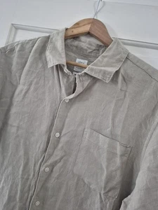 Johb Lewis Linen Shirt XXL 25inch Pit To Pit Dark Beige Colour - Picture 1 of 5