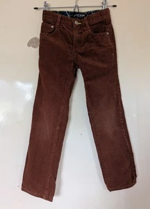 Mini Boden Kids Rust Brown Corduroy Trousers Age 6 Needlecord Adjustable Waist - Picture 1 of 7