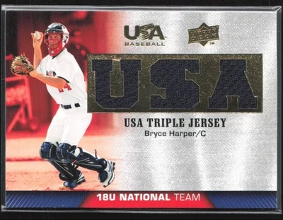 Bryce Harper 2009 Upper Deck USA Box Set Triple Jersey #TJ18U-BH USA - Image 1 of 2