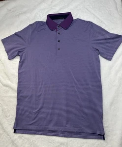 Greyson Poloshirt Herren Medium Lila Gestreift Golf Kurzarm Performance - Bild 1 von 7