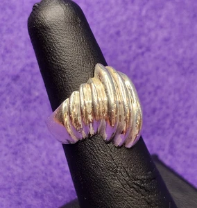 Abstrakter skulpturaler Modernist Sterlingsilber Ring Gr. 5,75 6,71 g gemarkt 925 ND - Bild 1 von 14